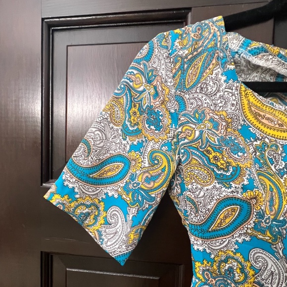 H&M PAISLEY BOHO MINI DRESS, SIZE US 4, PAISLEY PRINT - Picture 8 of 11